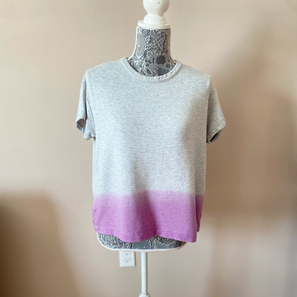 Lou & Grey Women’s Small Ombré Purple Fleece T-shirt Top